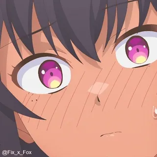 🥵 @Fix_x_Fox anime, cartoon, girl, cute, blush, expression, face telegram sticker