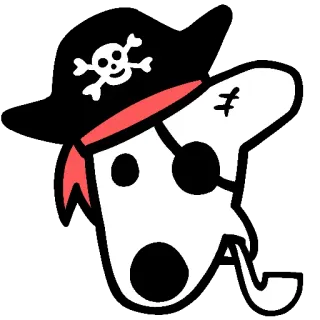 🏴‍☠️ pirata, teschio, ossa incrociate, benda sull'occhio, cappello da pirata, pipa telegram sticker