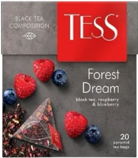 🫐 BLACK TEA COMPOSITION TESS Forest Dream black tea, raspberry & blueberry 20 pyramid tea bags tea, berries, raspberry, blueberry, beverage, forest, dream telegram sticker