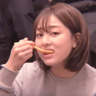 🌷 woman, eating, food, portrait, person, spoon whatsapp sticker