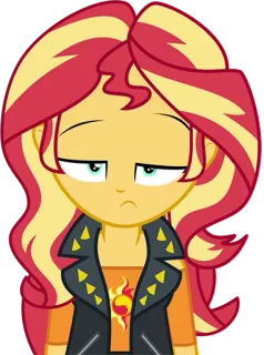 😒 Sunset Shimmer My Little Pony: Equestria Girls カートゥーン, アニメ, サンセットシマー, Equestria Girls, 退屈, 気分 whatsapp sticker