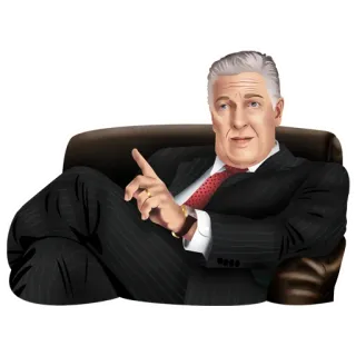 ☝️ homem, negócios, terno, sentado, cadeira, empresário, gesto telegram sticker