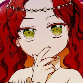 🍓 动漫, 女孩, 红发, 卡通, 可爱, 肖像 telegram sticker