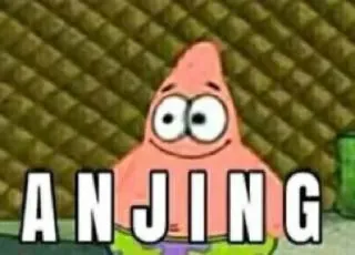 🖕 Patrick Star Spongebob Squarepants ANJING patrick étoile, dessin animé, bob l'éponge, offensant, anjing whatsapp sticker