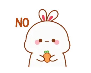 👎 NO thỏ, dễ thương, cà rốt, không, cấm whatsapp sticker