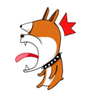 😱 cane, cartone animato, animale, urlante, collare borchiato telegram sticker