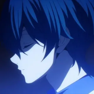 🕸 anime, male, portrait, face, blue, hair telegram sticker