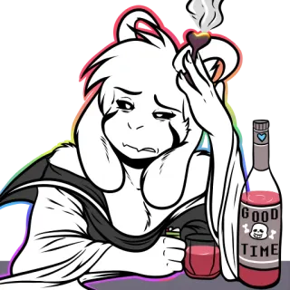 😞 Asriel Dreemurr Undertale GOOD TIME telegram sticker