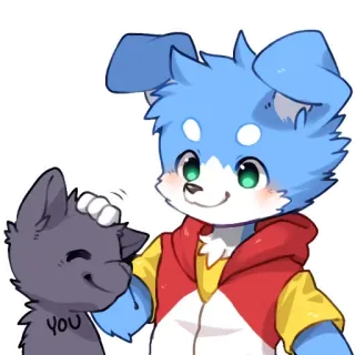 🥰 YOU 卡通, 可爱, 狗, 猫, 友谊, 宠物 telegram sticker