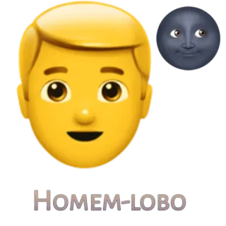 👨 HOMEM-LOBO lupo mannaro, emoji, mostro, luna, uomo lupo telegram sticker