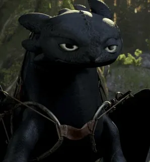 📍 Toothless How to Train Your Dragon Drache, Schwarz, Cartoon, Film, Süß, Tier telegram sticker