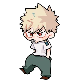 😠 Bakugo Katsuki My Hero Academia Anime, Manga, Explosie, Held, Boos, Schurk telegram sticker