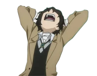 🤯 Osamu Dazai Bungo Stray Dogs Anime, Personaggio, Osamu Dazai, Bungo Stray Dogs, Urlare telegram sticker