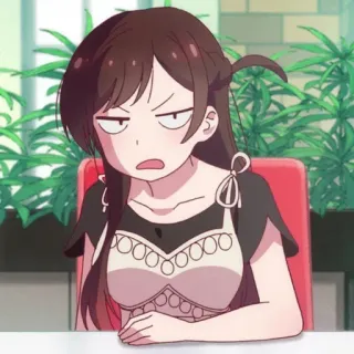 😏 anime, girl, angry, annoyed, cartoon, facial expression telegram sticker