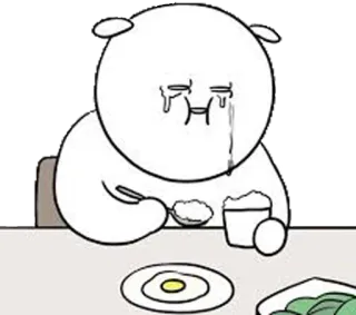 😥 orso, triste, piangendo, cibo, mangiare, cena telegram sticker
