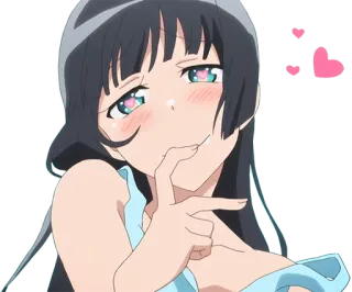 😍 Аниме, Девушка, Мультфильм, Глаза-сердечки telegram sticker
