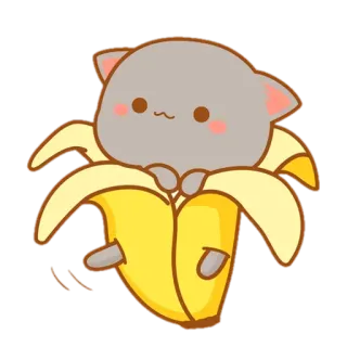 ✨ mèo, chuối, dễ thương, kawaii, hoạt hình, động vật telegram sticker