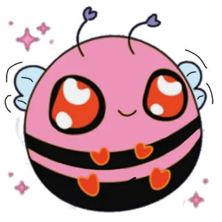 🫦 abelha, rosa, fofo, desenho animado, brilhos, animal telegram sticker