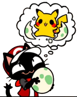 😺 Pikachu gato, ovo, pokemon, desenho animado, pikachu telegram sticker