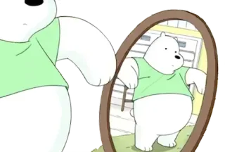 ▫️ Ice Bear We Bare Bears eisbär, we bare bears, cartoon, bär, spiegel whatsapp sticker