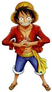 😄 Monkey D. Luffy One Piece 애니메이션, 원피스, 루피, 몽키 D. 루피, 해적, 밀짚모자 telegram sticker