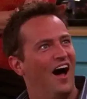 😱 Chandler Bing Friends chandler, friends, matthew perry, sitcom, tv show, funny face telegram sticker