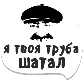 🤠 Я твоя труба шатал Russian, Phrase, Typography, Cyrillic telegram sticker