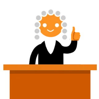 👨‍⚖️ судья, суд, закон, правосудие, парик, юридический whatsapp sticker