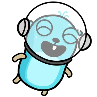 👨‍🚀 Go, プログラミング, Golang, マスコット, ゴーファー telegram sticker