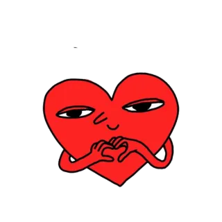 🙂 ハート, 愛, 漫画, 可愛い, 赤, キャラクター telegram sticker