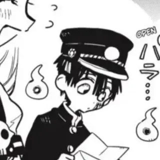 🥢 OPEN anime, manga, black and white, ghost telegram sticker
