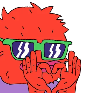 ❤️ postać, okulary, śmieszne, serce, ręce, kreskówka telegram sticker