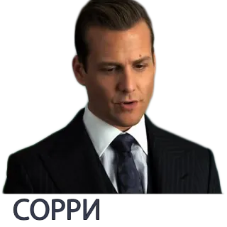 🙄 Harvey Specter Suits SORRY Anwalt, ernst, entschuldigung, Fernsehsendung, Suits telegram sticker