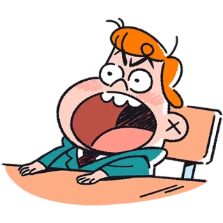 😱 zangado, desenho animado, frustrado, gritando, exasperado, chateado telegram sticker