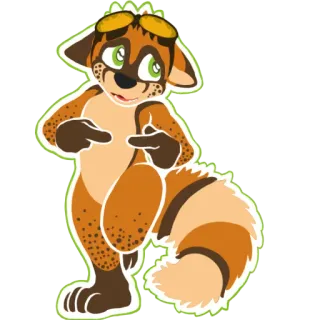 ☺️ Fellwesen, Anthropomorph, Tier, Waschbär, Cartoon, Aufkleber, Süß, Figur telegram sticker