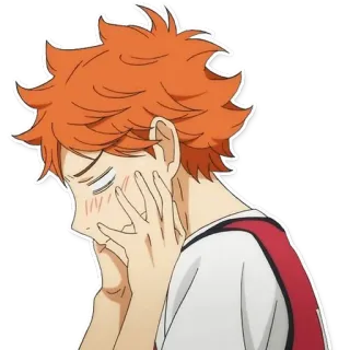 😳 Hinata Shoyo Haikyuu аниме, парень, смущен, Haikyuu!!, Хината telegram sticker