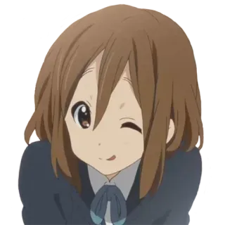 😏 animé, fille, dessin animé, clin d'oeil, K-On whatsapp sticker