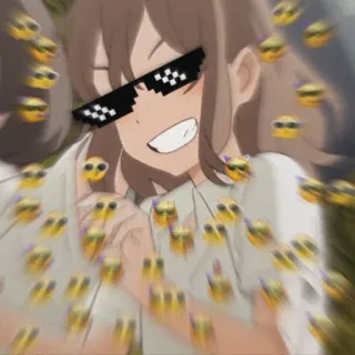 🎭 Anime, Menina, Emoji, Óculos de sol telegram sticker