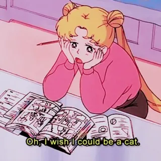 🐱 Sailor Moon Oh, I wish I could be a cat. Anime, Kucing, Kartun, Harapan, Sailor Moon, Manga whatsapp sticker