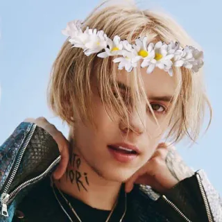 ☀️ человек, цветочный венок, блондин, мужчина, куртка telegram sticker