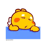 😴 mignon, endormi, jaune, dessin animé, adorable, repos, sieste telegram sticker