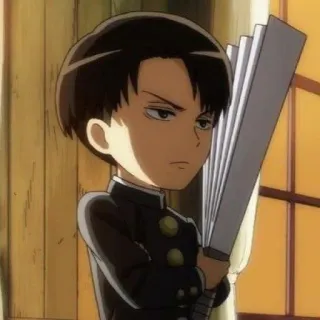 🎉 Levi Ackerman Attack on Titan アニメ, カートゥーン, マンガ, 進撃の巨人, リヴァイ, 軍事, 暴力 telegram sticker