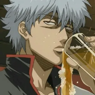 😂 Sakata Gintoki Gintama Anime, Trinken, Charakter, Lustig, Sake, Manga, Gintoki telegram sticker