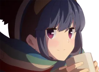 🙂 Rin Shima Yuru Camp 动漫, 女孩, 露营, 可爱, 冬天, 摇曳露营, 志摩凛 telegram sticker