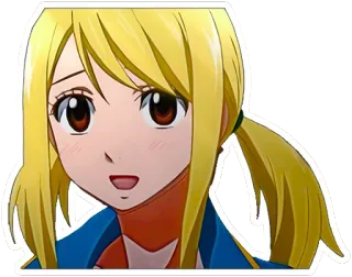😰 Lucy аниме, мультфильм, портрет, улыбается, девушка telegram sticker