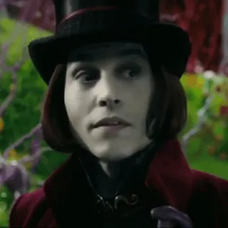🍫 Willy Wonka Charlie and the Chocolate Factory willy wonka, fabbrica di cioccolato, johnny depp, film, fantasy, personaggio telegram sticker