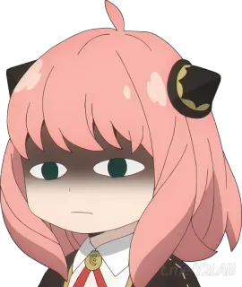 😐 Anya Forger Spy x Family Anya Forger, Spy x Family, Anime, Dessin animé, Sticker, Expression, Mignon whatsapp sticker