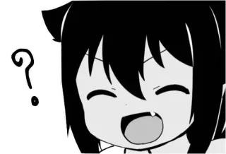 😅 anime, manga, question mark, cute, cartoon whatsapp sticker