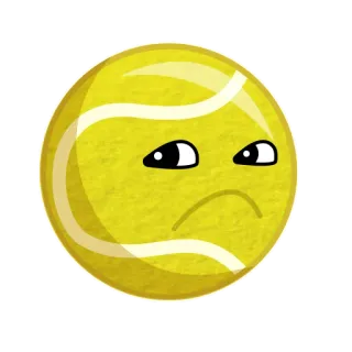😒 Tenis, Pelota, Triste, Emoji, Dibujo animado telegram sticker