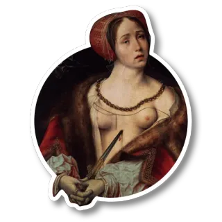 🍴 art, peinture, femme, suicide, poignard, historique telegram sticker